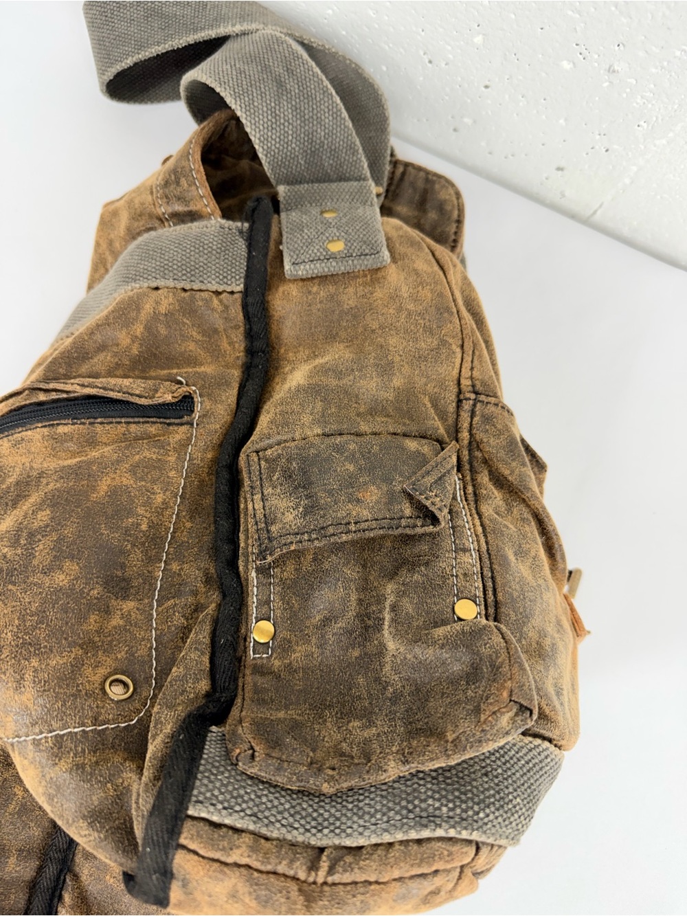 Bed Stu brown distressed leather crossbody messenger bag READ - Picture 13 of 16
